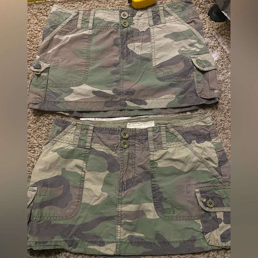 Y2k vintage Abercrombie camo low rise mini skirt - Picture 14 of 16